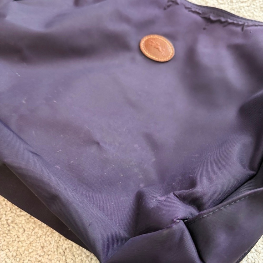 Longchamp Le Pliage Hobo Crossbody Bag Purple Nylon Casual Purse Travel - Picture 4 of 11